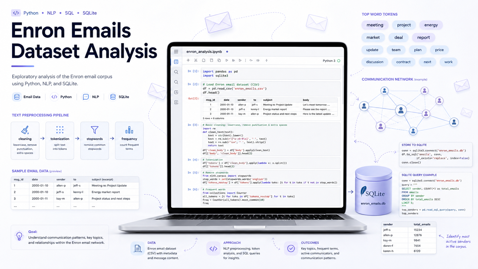 Enron Emails Dataset Analysis